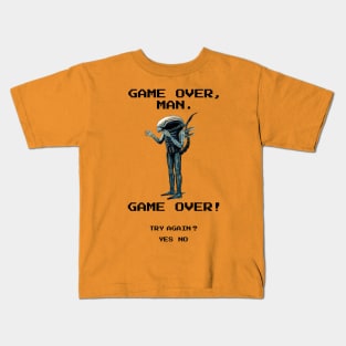 "Game over, man" in retro pixel art style Kids T-Shirt